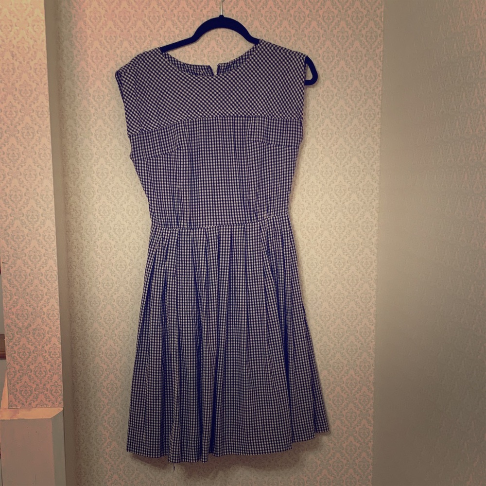 1950s black and white checkered dress